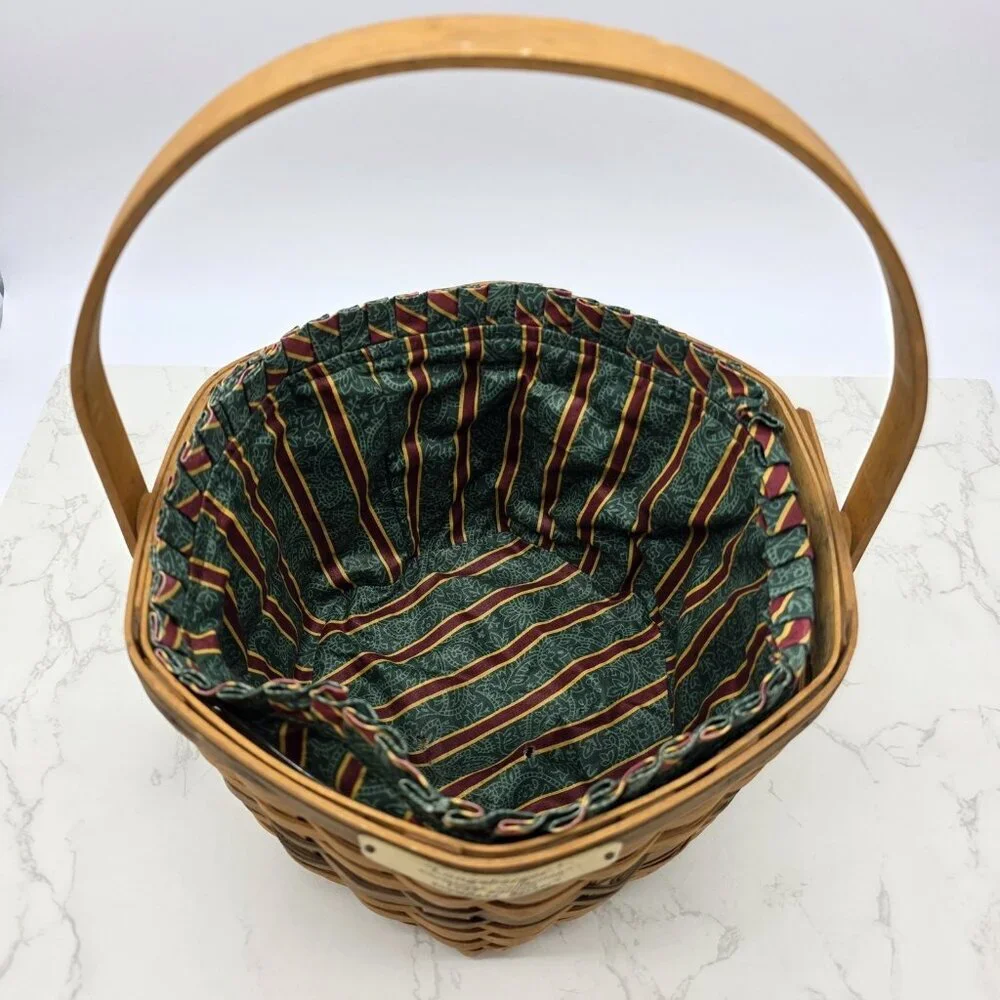 Vintage Longaberger 1997 Christmas Snowflake Basket Liner Protector USA Holiday